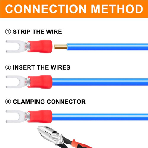 100 Pcs Fourche 4mm AWG 22-16 Cable de borne pre isole 1