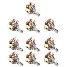 10PCS Top Adjustment Linear Dual Knurled Shaft Potentiometer 50K Ohm B50K
