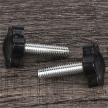 2 Pcs M8 x 30mm Male Thread 32mm Star  Clamping Knob Black