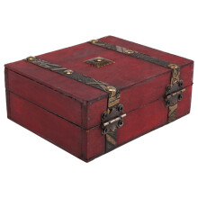 En Bois Vintage Lock Treasure Chest Bijoux BoîTe de Rangement Cas Organisateur Anneau Cadeau