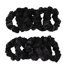 10Er Packung Schwarz Velvet Scrunchie Hair Elastic Hair Bobbles HaarbäNder