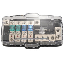 Multifunktionell LED Bilstereo ANL SäKringshåLlare Distribution 0/4Ga 4-VäGs SäKringsbox Block 30A 60A 80Amp