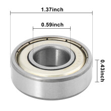 15x35x11mm Shielded Miniature Deep Radial 6202Z Bearing Silver + White