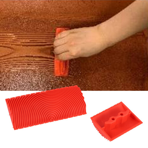 2pcs Wood Graining Grain Rubber Patin Painting Effects DIY Wall Decoration Tools 2