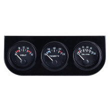 Car Triple Gauge Kit 12V for Voltage Water Temp Oil Pressure, Accurate Display, Iron Housing