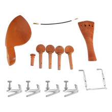 A Madeira Jujuba Natural 4/4 PeçAs Violino AcessóRios Conjunto Ajuste Fino, Descanso Queixo, Descanso Queixo, Cordas, Prego Cauda, Corda Cauda,