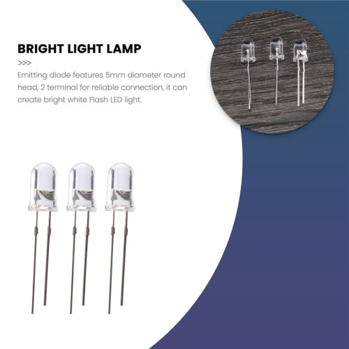 LED Bright Light Lamp Emitting Diode, 70 Delar,  3V-6V, 5 Mm, Vit 2