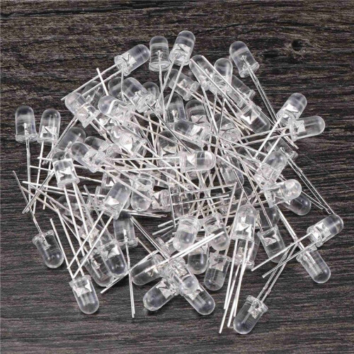 LED Bright Light Lamp Emitting Diode, 70 Piece,  3V-6V, 5 mm, White 1