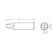 Weller T0054480199 XHT D WXP 200 / WP 200 Soldering Tip 5.0 x 1.2 x 48mm