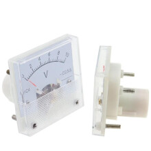91C4V Analog DC Voltage Meter Panel Mount 450V Gauge with Clear Pointer Display