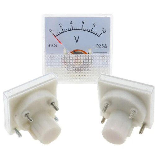 91C4V Analog DC Voltage Meter Panel Mount 450V Gauge with Clear Pointer Display 1