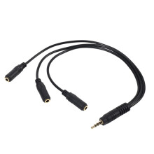 3.5mm Stereo Audio Splitter Cable Gold Plated 3.5mm (1/8 inch) TRRS Stereo Plug Male to 3 x 1/8 inch 3.5mm Stereo Jack Female 1 Input 3 Output Stereo
