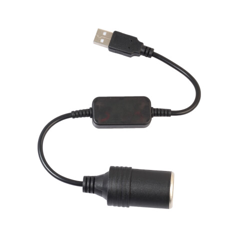 USB 5V To 12V Car Cigarette Lighter Socket Power Female Converter Adapter Cable 1