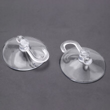 20 X Suction Cups Clear Plastic Cups with Metal Hooks Window Decoration Cabinet Sucker Perfect for Hanging Christmas Decorations