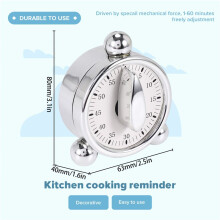 60 Minutes de Cuisine Minuterie MéCanique de Cuisson Rappels de RéVeil pour Cuisine Bureau Compte À Rebours