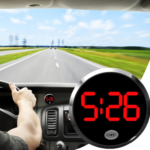 Car Dashboard Clock with Touch Activation, Small Digital Clock for Car Air Vent, Durable Design 1