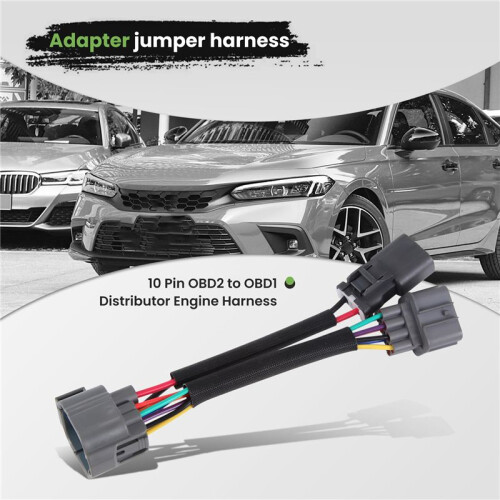 Obd1 To Obd2 10-Pin Distributor Adapter Jumper Harness for 2