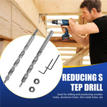 3/8 Inch Pocket Hole Drill Bit with Depth Stop Collar 1/4 Hex Shank Replacement Twist Step Drills for Manual Pocket Hole Guide Jig Master System