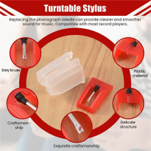 LP Phonograph Record Player Stylus Needle Replacement, 5 Piezas Stylus Turntable Needle para Record Turntable Player