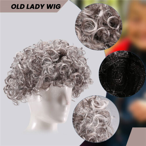 Parrucca Da Nonna nel Argento per Mamma Old Lady 1