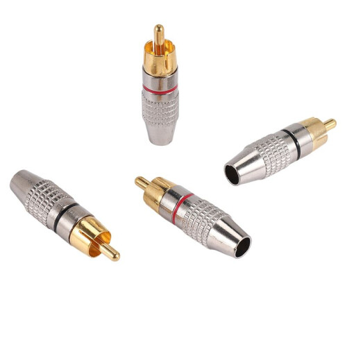 20 Pcs RCA Plug Audio Video Locking Cable Connector Gold Plated 2