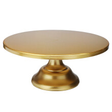 12 Pouces Fer Rond Support de Gâteau Plaque de Gâteau PiéDestal Titulaire de Dessert Mariage FêTe D'Anniversaire-Or