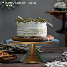 Supporto per Torta Rotondo nel Ferro da 12 Pollici con Base per Torta, Supporto per Dessert, Piedistallo, Matrimonio, Compleanno, Oro