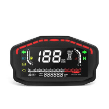 Universal Motorcycle Digital Tachometer with Fuel Sensor, Speedometer and Odometer for 14 Cylinder