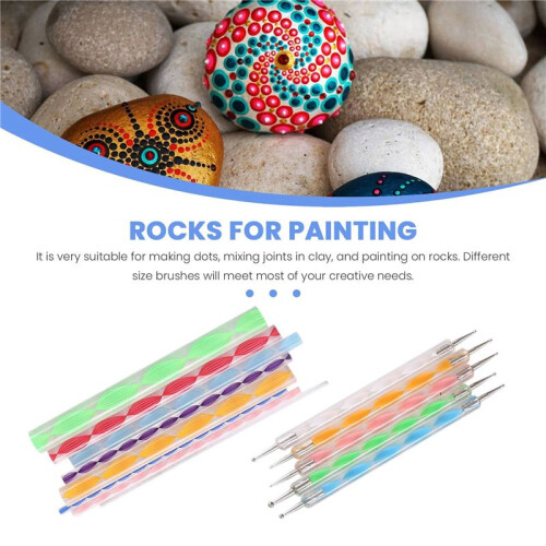 Mandala Dotting Stencil Tools Rock Painting Kit  Stylus Dotting Tools Include Stencil, Paint Tray (17 Pack) 1