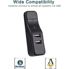 4 Port USB Hub, USB 2.0 Data Hub Splitter Small Portable, for PC, Laptop, Notebook PC, XPS, and More