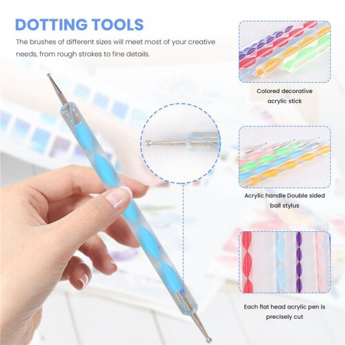 Mandala Dotting Stencil Tools Rock Painting Kit  Stylus Dotting Tools Include Stencil, Paint Tray (17 Pack) 2