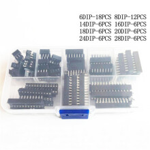 66 Teilige DIP IC Sockel Adapter LöT Sockel Kit 6,8,14,16,18,20,24,28 Pin für PCB Diy Kit