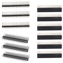 12 PCS 40 Pin GPIO Kit de CabeçAlho 20X2 Pinos Soquete de CabeçAlho GPIO de ÂNgulo Reto para Raspberry Pi Zero/4B/3B+/3B/3A+