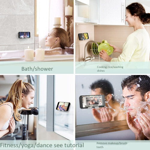 Wall Phone Holder Mount ,Update Version Wall Phone Mount for Bathroom,Kitchen Office 1