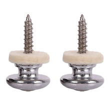 2 PeçAs de Lã de Cobre AlçA de Guitarra Trava Pinos Pinos em Forma de Cogumelo BotãO Final para Baixo EléTrico CláSsico AcúStico Ukulele Prata