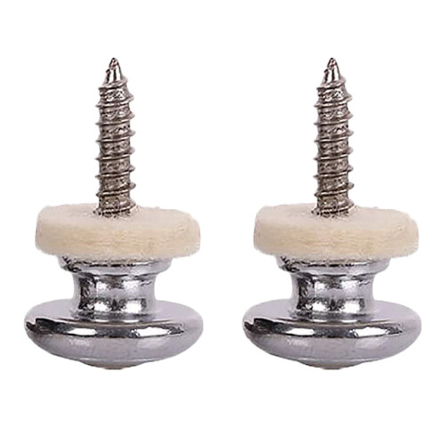 2ST Ull Koppar Gitarrband Lås Låspinnar Pins Svampform Ändknapp för Akustisk Klassisk Elektrisk Basgitarr Ukulele Silver