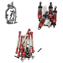 Upgrade Metal Pull Rod Tie Rod Pull Rod Base for WPL B14 B24 C14 C24 C34 1/16 RC Car Spare Parts,Red