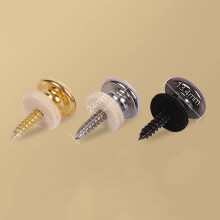 2PCS Wool Copper Guitar Strap Lock Locking Pegs Pins Mushroom Shape End Button for Acoustic Classical Electric Bass Guitar Ukulele Silver