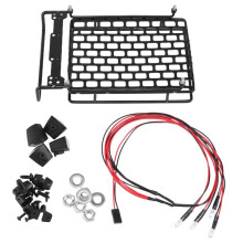 Portaequipajes de Techo Barra de Luces LED para   CC01 Axial SCX10 Portaequipajes de AleacióN de Aluminio Portaequipajes para Coche
