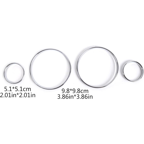Speedometer Rings Chrome Silver Dashboard Trim for BMW E39 E38 E53 Style Upgrade 2