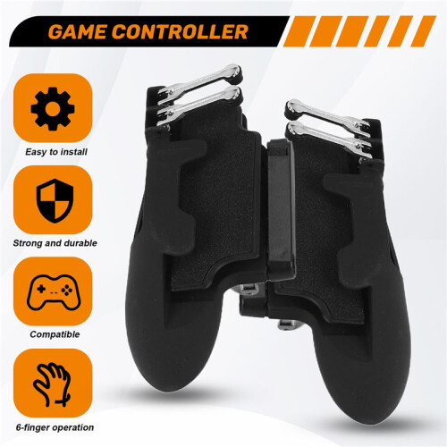 for PUBG Controller Six Finger Pubg Mobile Trigger Gamepad Grip L R Fire Aim Button Joystick for  Tablet FPS Handle 1