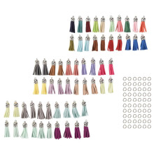 120Pcs Keychain Tassels Kit Leather Tassel Charms and Jump Rings for Jewelry Making, Keychain, Bracelets and DIY