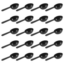 20 St KaffemäTskedar PlastmäTskedar för Kaffe, Te och MjöLkpulverskedar(7G/0,25Oz/Svart)