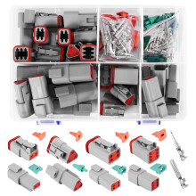 Kit de Conector de Cable Impermeable de la Serie Deutsch DT de 140 Uds DT06-2 / 3/4 / 6S DT04-2 / 3/4 / 6P Enchufe Sellado Automotriz con Caja de