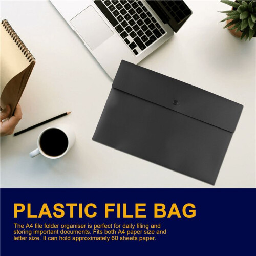 5 Folder Folder Pocket Gram Plastic Envelope Flat File Letter Organizer with Snap Closure A4 Letter Size 2