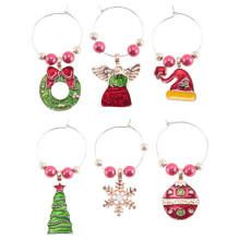 Charms per Bicchiere di Vino Set di 6 Pennarelli per Cocktail Etichette Bicchieri da Champagne Decorazioni Natalizie