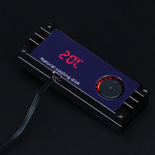 M2 SSD Heatsink Cooler Temperature OLED Digital Display M.2 2280 NVME SSD Solid State Hard Disk Radiator Heat Black 1