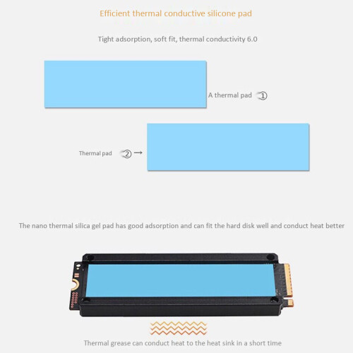 M2 SSD Heatsink Cooler Temperature OLED Digital Display M.2 2280 NVME SSD Solid State Hard Disk Radiator Heat Black 2