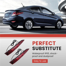 for Accent 2017-2019 LED Rear Bumper Reflector Brake Light Fog Light Lamp Indicator Lights Taillights