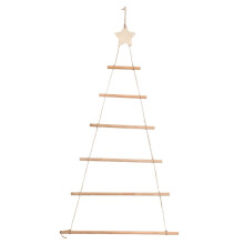 DIY Wooden Christmas Tree Wooden Wall Hanging Christmas Tree New Year Decoration for Home Ornaments Wood Color